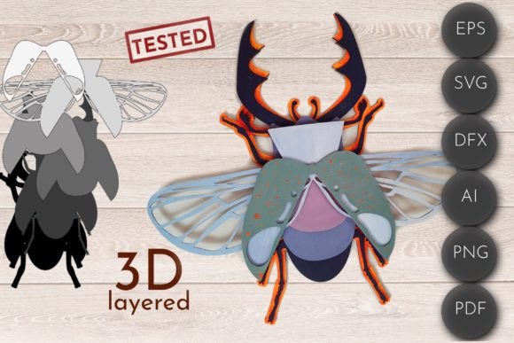 3D Layered Beetle SVG Insect Wall Art: A Creative and Customizable Decor Option