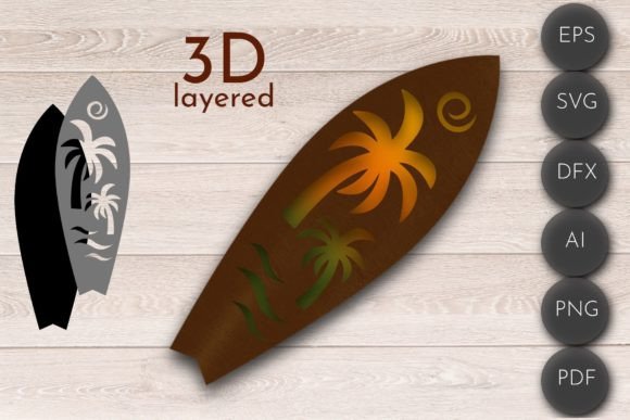 3D Layered SVG, Surf Laser Cut File Png: Strategic Uses for Creative and Functional Decor