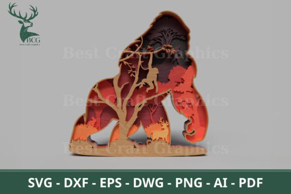 Bring the Jungle to Life with the Layered Chimpanzee SVG Cut File