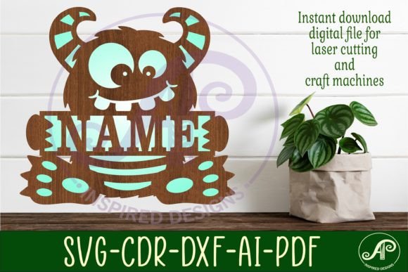 Cute Monster Name Sign Design 1 Cut File – A Versatile Craft Solution