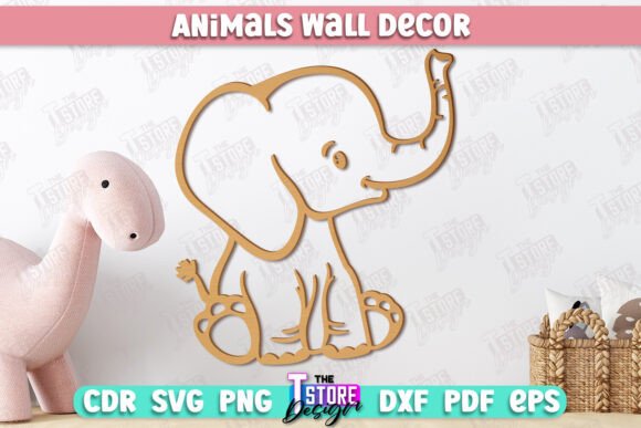 Elephant Shaped CNC Wall Décor for Nurseries