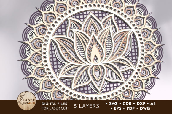 Enhancing Your Space with the Multilayer Laser Cut File MANDALA LOTUS
