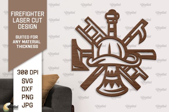 Firefighter Wooden Wall Decor Laser Cut