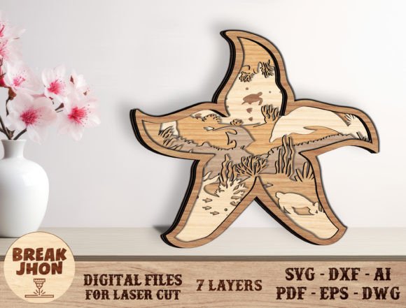 Layered Starfish Cut File - Break Jhon