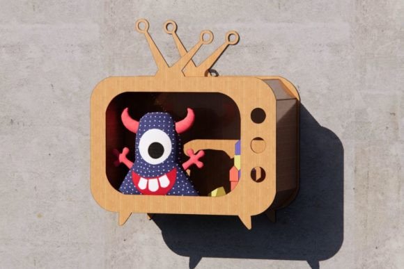 Retro TV Shelf – A Stylish and Functional Laser Cut Design for Modern Spaces