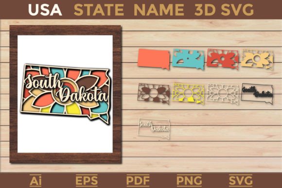 South Dakota USA State 3D SVG Paper Cut: A Creative and Practical Design Resource
