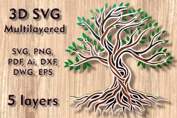 Tree of Life 3D SVG Multilayer Cut Files: A Versatile Tool for Creative Wall Art and Decor