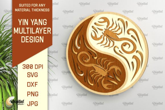 YIN YANG Multilayer Laser Cut SVG: A Versatile Digital Design for Creative Expression